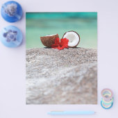 Kokosnuss mit tropischer Blume an der exotischen K Flyer (Einzeln)