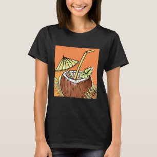Kokosnuss-Muster Herren Tropical Love Ästhetik T-Shirt