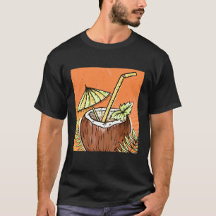 Kokosnuss-Muster Männer Tropische Liebe Ästhetik T-Shirt