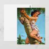 Kokosnuss Pin Up Postkarte (Vorne/Hinten)