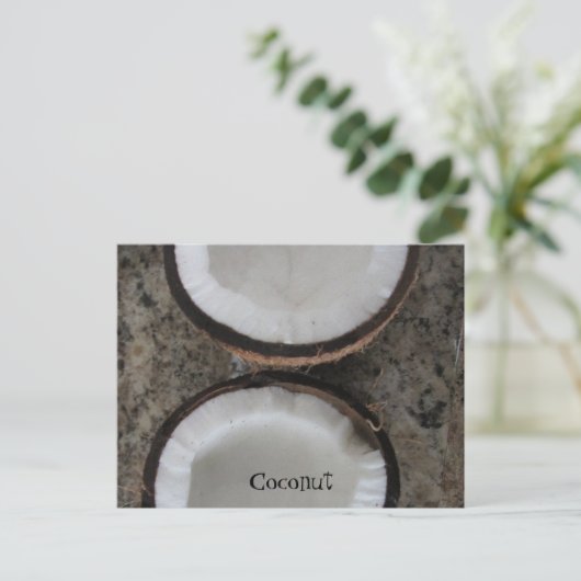 Kokosnuss Postkarte (Stehend Vorderseite)