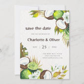 Kokosnuss Save the Date Limon Einladung (Vorderseite)