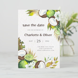 Kokosnuss Save the Date Limon Einladung