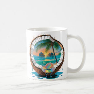 Kokosnuss Strandhütte Kaffeetasse