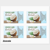 Kokosnuss-Zutat Rechteckiger Aufkleber (Blatt)