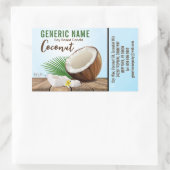 Kokosnuss-Zutat Rechteckiger Aufkleber (Tasche)