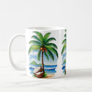 Kokosnussbaum Tropische Insel Kaffeetasse