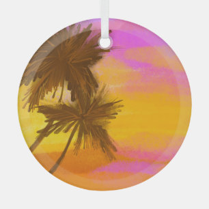 Kokosnussbaum, tropisches Sommer-Thema. Ornament Aus Glas