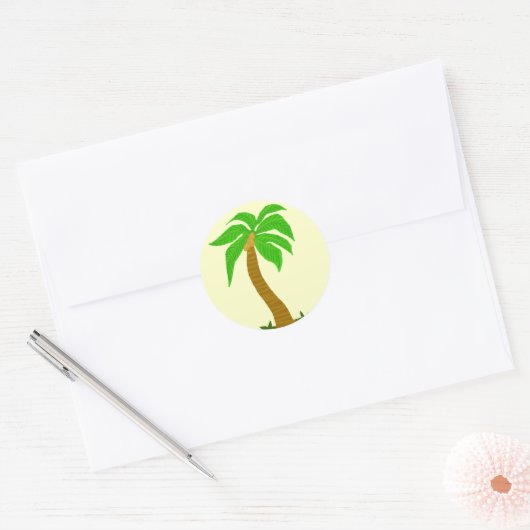 Kokosnussbaumaufkleber Runder Aufkleber (Umschlag)