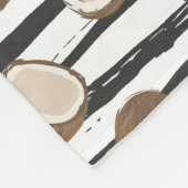 Kokosnüsse auf Grunge Streifen Muster Fleecedecke (Ecke)