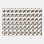 Kokosnüsse auf Grunge Streifen Muster Geschenkpapier Set (Vorderseite 2)