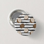 Kokosnüsse auf Schmutz Stripes Muster Button (Vorne & Hinten)
