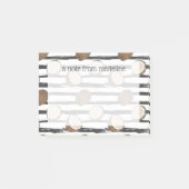 Kokosnüsse auf Schmutz Stripes Muster Post-it Klebezettel (Vorderseite)