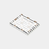 Kokosnüsse auf Schmutz Stripes Muster Post-it Klebezettel (angewinkelt)