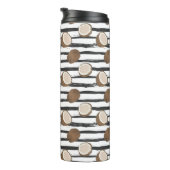 Kokosnüsse auf Schmutz Stripes Muster Thermosbecher (Nach rechts gedreht)