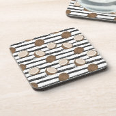 Kokosnüsse auf Schmutz Stripes Muster Untersetzer (Linke Seite)