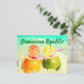 Kokosnüsse aus der Dominikanischen Republik Postkarte (Stehend Vorderseite)