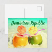 Kokosnüsse aus der Dominikanischen Republik Postkarte (Vorne/Hinten)