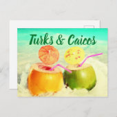 Kokosnüsse aus Turks und Caicos Postkarte (Vorne/Hinten)