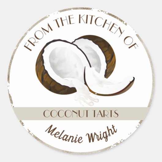 Kokosnüsse Fruchtkonserven Runder Aufkleber (Vorderseite)