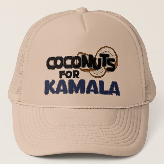Kokosnüsse für Kamala Harris Funny Coconut Tree Me Truckerkappe (Vorderseite)