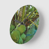 Kokosnüsse Insel Palm Tree Karibik USVI Runde Wanduhr (Winkel)