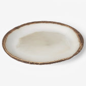 Kokosnussplatte Pappteller (Schrägansicht)