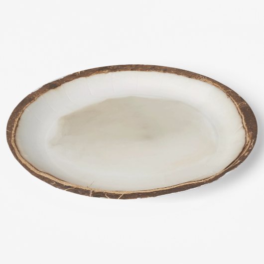 Kokosnussplatte Pappteller (Schrägansicht)