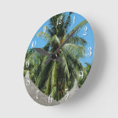 Kokospalme Runde Wanduhr (Winkel)