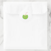 Kokospalme Runder Aufkleber (Tasche)