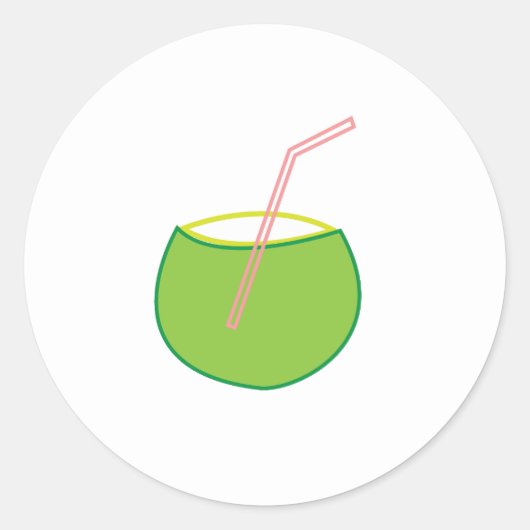 Kokospalme Runder Aufkleber (Vorderseite)
