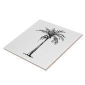 Kokospalme schwarz-weiß fliese (Seite)