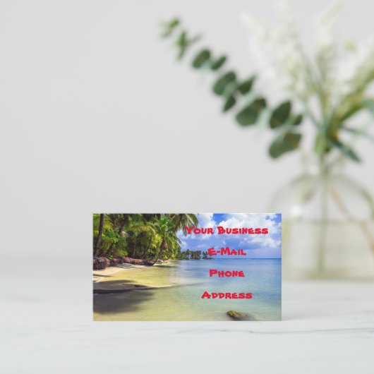 Kokospalme Tropische Insel Visitenkarte (Stehend Vorderseite)