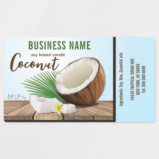 Kokospalme, tropisches Obst Etiketten (Design 1)