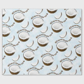 Kokospalme, tropisches Obst Geschenkpapier (Flach)