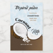 Kokospalme, tropisches Obst Weinetikett (Einzelnes Label)