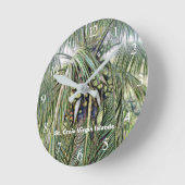 Kokospalmen aus dem tropischen Karibischen Raum Runde Wanduhr (Winkel)