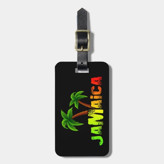 Kokospalmen aus Jamaika, bunt Gepäckanhänger (Vorderseite vertikal)