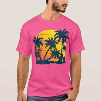 Kokospalmen Bäume Sommerurlaub Strand tropisch T-Shirt