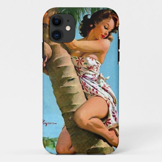 Kokospalmen-Button Case-Mate iPhone Hülle (Rückseite)