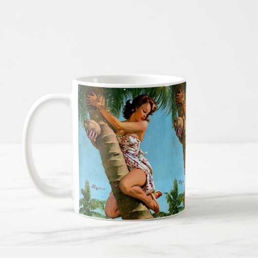 Kokospalmen-Button Kaffeetasse (Links)
