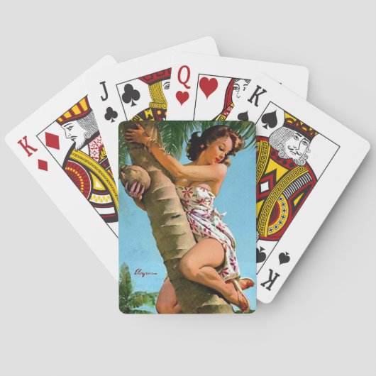 Kokospalmen-Button Spielkarten (Rückseite)