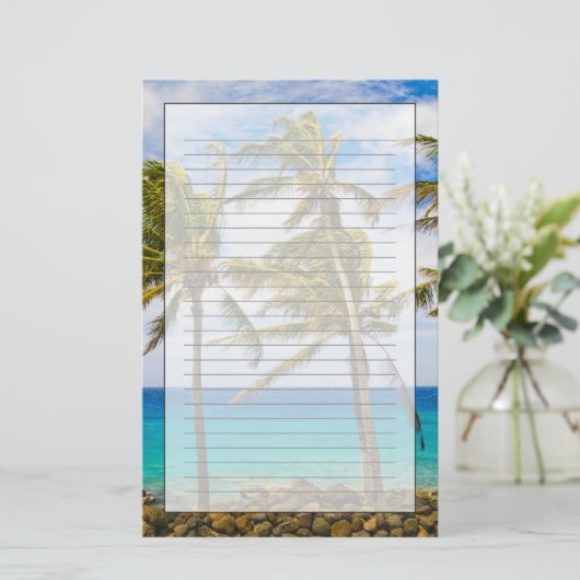 Kokospalmen (Cocos nucifera) Briefpapier (Stehend Vorderseite)