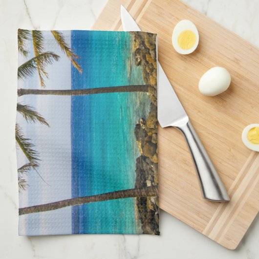 Kokospalmen (Cocos nucifera) Geschirrtuch (Viertel Falte)