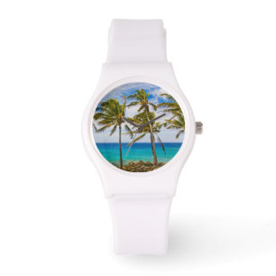 Kokospalmen (Cocos nucifera) schwanken in Armbanduhr