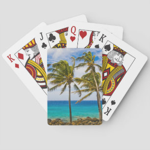 Kokospalmen (Cocos nucifera) schwanken in Spielkarten