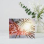 Kokospalmen gegen die Sonne Postkarte (Stehend Vorderseite)
