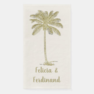 Kokospalmen im Vintage-Look Serviette