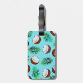 Kokospalmen und Blätter aus Palmen | Monogramm Gepäckanhänger (Rückseite vertikal)