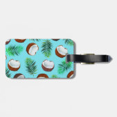 Kokospalmen und Blätter aus Palmen | Monogramm Gepäckanhänger (Rückseite horizontal)